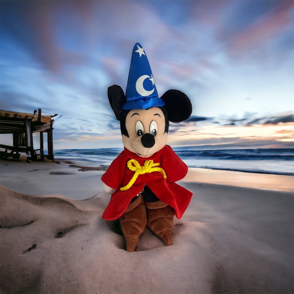 Walt Disney World Plush  Fantasia Mickey Mouse Sorcerer Wizard Stuffed Animal